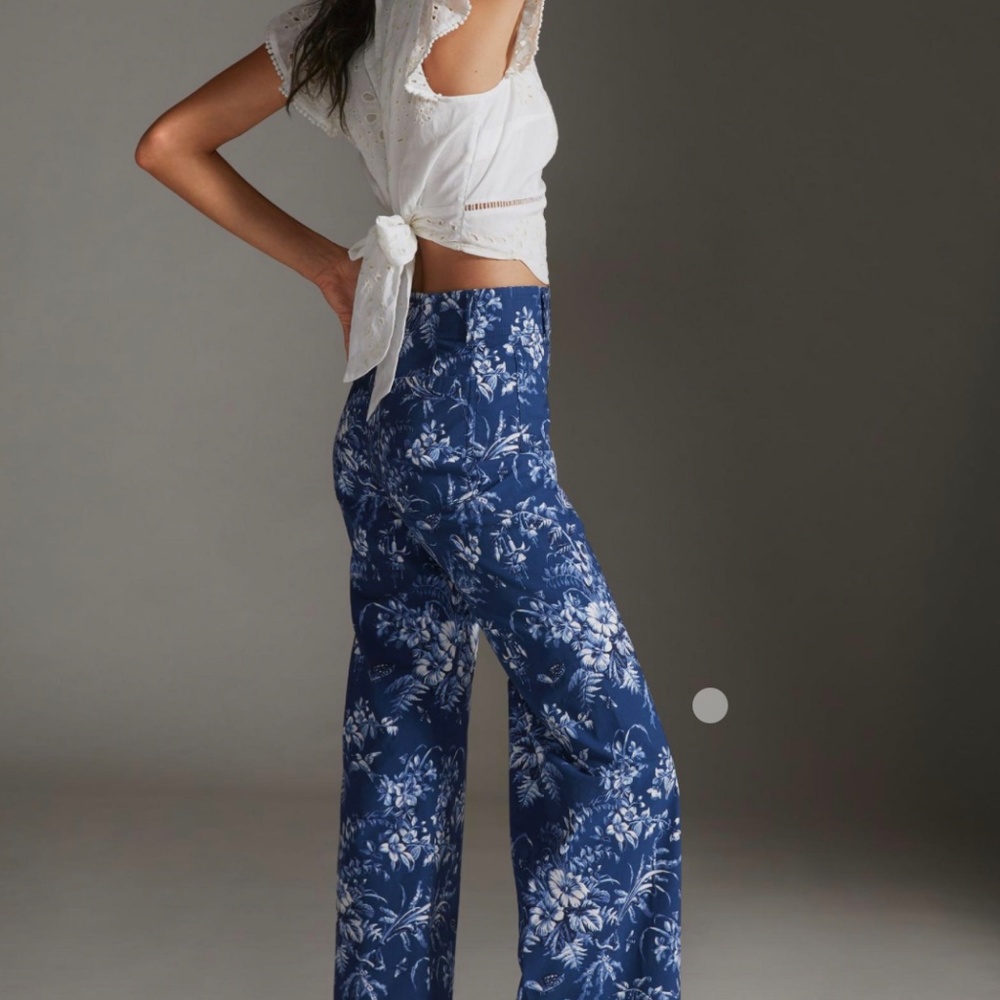 ANTHROPOLOGIE Maeve The Colette Cropped Wide Leg Trousers/30T/NWT/NO OFFERS - Picture 2 of 10
